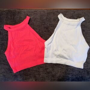 Aerie Athletic high neck tanks with built in bra